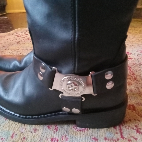 Harley Davidson leather square toed boots size 10 men's - Picture 7 of 10